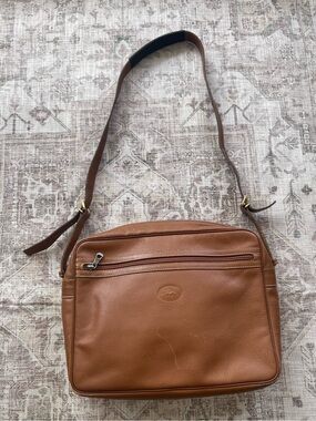 Longchamp 70’s 80’s Brown Vintage Leather Messenger Bag